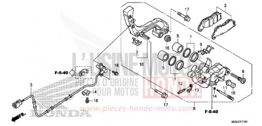 HINTERRAD-BREMSSATTEL (VFR1200F) VFR1200FF de 2015